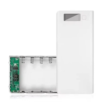 Корпус повербанка DIY C18 8x18650 (Up To 20000mAh) LED Number Display Type-C, Micro, 2xUSB out 10W, Torchlight, WHITE