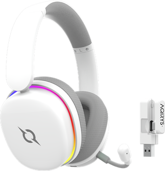 Ігрова гарнітура AQIRYS LUNA Wireless 7.1 RGB White