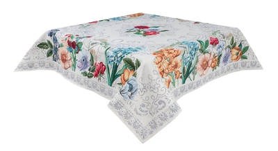 Скатерть гобеленовая MANDALAS FLOWERS 137х137 см 40% полиэстер 60% хлопок серый