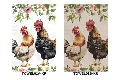 Набір кухонних рушників Happy Chickens 45х65 см 100% бавовна Принт Ассорти 2 шт.
