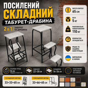 Стул-лестница-трансформер, складной табурет для кухни и дома, табуретка-лестница, складная для кухни, стулья-лестницы, кухонные табуреты-трансформеры, 3 ступени, деревянный, бытовой, универсальный, многофункциональный, компактный, раскладной помост Бетон