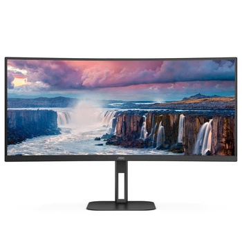 Изогнутый монитор AOC CU34V5C/BK 34" WQHD VA 100Гц 1мс HDMI DP USB-C USB-hub колонки (0721F2C1ABBA)