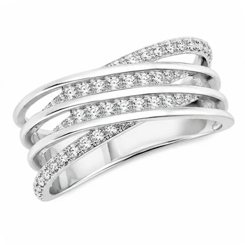 Кольцо серебряное фантазия с россыпью Silver Style 17 р. (10241.12 sku:2300103117840)