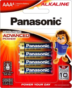 Батарейки Panasonic Alkaline Power щелочные AAA блистер, 4 шт (LR03T/4B)