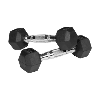 Гумовані чавунні гантелі HEX 2x1 кг