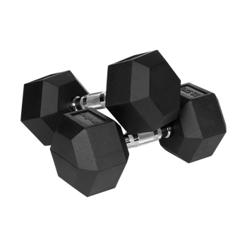 Гумовані чавунні гантелі HEX Rebel Active 2x12,5 кг