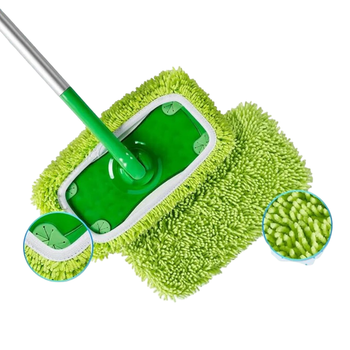Насадка для швабри Swiffer Sweeper з мікрофібри багаторазова для сухого та вологого прибирання. Змінний моп для збору пилу зелена 9788