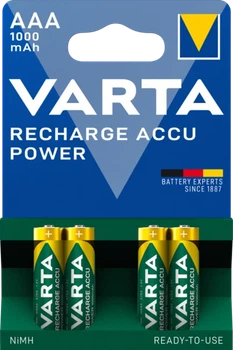 Аккумулятор VARTA RECHARGEABLE AAA 800mAh Ni-MH 4 шт Micro