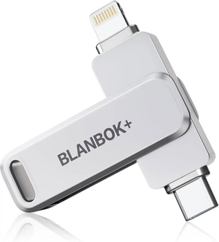 Флешка BLANBOK+ 256GB для iPhone / Android / ПК, Lightning + Type-C + USB, швидкісна USB Flash накопичувач