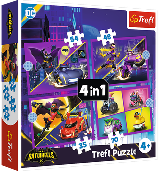 Zestaw Puzzle Trefl Poznaj Batwheels 4w1 35/48/54/70 elementów 34658 (5900511346589)