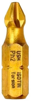 Биты USH ISOTIN PH2 x 25 мм 100 шт UUST0022342/100