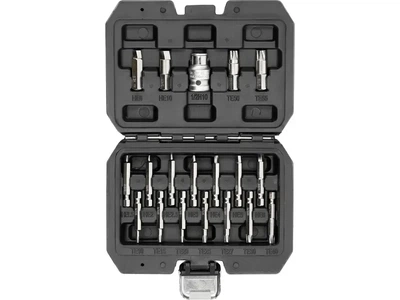 Набір біт-екстракторів YATO для HEX і TORX хвостовик 1/4" і 3/8" 19 предметів YT-04584