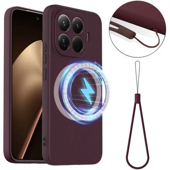 Защитный чехол Deexe Silicone Case with MagSafe для Xiaomi 17T Pro - Wine Red