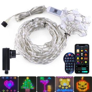 Светодиодная гирлянда-штора SFK-08 Bluetooth пульт ДУ 400LED 3.2x2 м для декора дома и праздников (99B806098497)