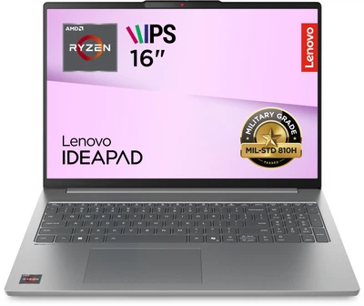 Ноутбук Lenovo IdeaPad Slim 5 16ARP10 (83HU004NRA) Luna Grey / 16" IPS WUXGA / AMD Ryzen 5 7535HS / RAM 16 ГБ / SSD 512 ГБ / Подсветка клавиатуры / Зарядка по USB