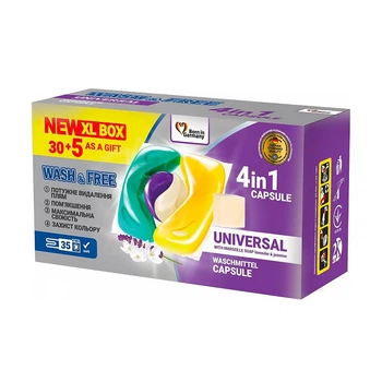 Капсулы для стирки Wash&Free Марсельское мыло 30+5 шт