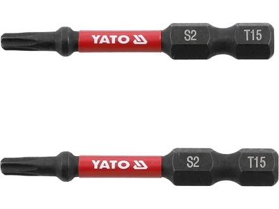 Биты ударные YATO TORX T15 x 50 мм HEX 1/4" 2 шт YT-78052