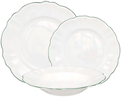 Zestaw talerzy La Porcellana Bianca Teresa porcelanowy dla 6 osób 18 szt (8018594920774)