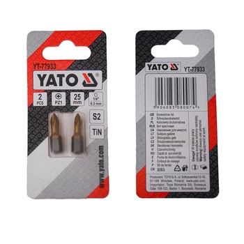Биты YATO PZ1 x 25 мм HEX 1/4" титановые 2 шт YT-77933