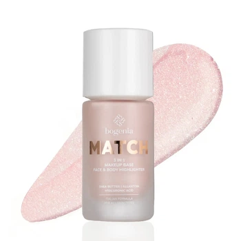База-хайлайтер під макіяж MATCH 3 in1 Makeup Base Bogenia BG613 №001 Рожеве Сяйво, 35 мл