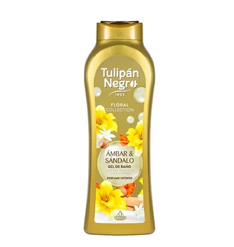 Гель для душу парфумований Tulipan Negro FLORAL Бурштин та сандал, 650 мл