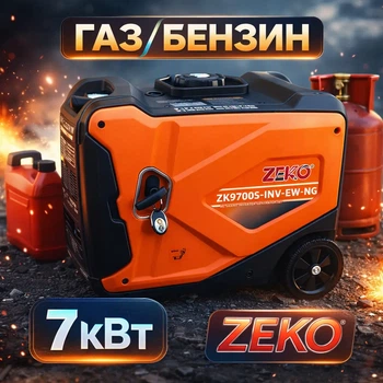 Двопаливний інверторний генератор Zeko ZK9700S-INV-EW-NG (6.5/7.0 кВт)