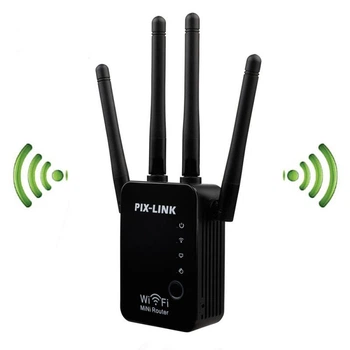 Усилитель WiFi, 300 Mbps, 4 антенны, PIX-LINK LV WR09 (6598-9556)