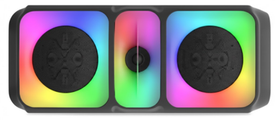 Акустическая колонка мини-чемодан от сети и от аккумулятора с USB, SD, FM, AUX, Bluetooth, светомузыкой и ручкой 38.5см16см14см