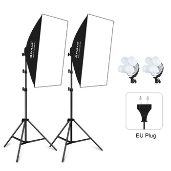 Комплект студийного света PULUZ PKT3134EU 2 софтбокса 50x70см, 2 стойки, 8 ламп 20Вт