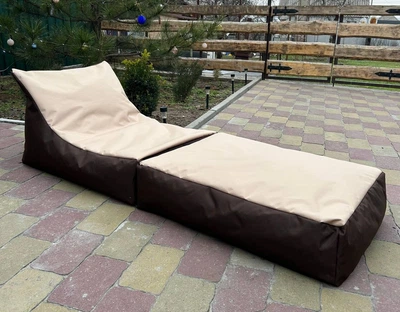 Крісло безкаркасне Трансформер-XL 90х70х120(складений) 180х70х90(розкладений), внут.чохол, тканина Оксфорд, бежевий