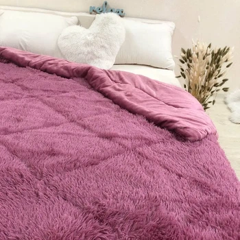 Одеяло всесезонное Grass Медведь плюшевый мех с коротким ворсом 200x230 см розовый (tra27)