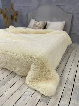 Ковдра всесезонна Grass Ведмідь плюшеве хутро з коротким ворсом 200x230 см кремовий (tra60)