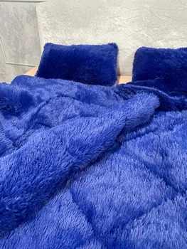 Одеяло всесезонное Grass Медведь плюшевый мех с коротким ворсом 200x230 см синий (tra52)