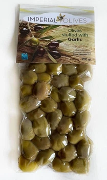 Оливки Imperial Olives Греція з часником 250 г