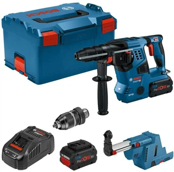 Аккумуляторный перфоратор Bosch PRO GBH 18V-28 CF, SDS-plus, 2 акб 8 Ah, з/у, система пылеотвода, L-Boxx 238 (0611921003)