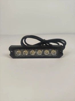 Стробоскоп мигалка в решетку автомобиля желтый 6led