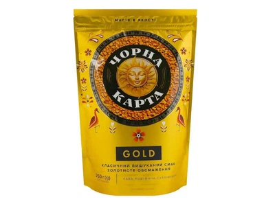 Кава розчинна ЧОРНА КАРТА 250г Голд пакет