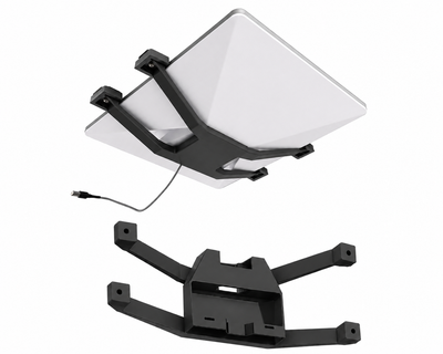 Starlink Mini Flat Mount — плоске низькопрофільне кріплення для Starlink Mini — Roof Mount для автомобіля, кемпера, RV і човна Чор