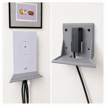 Настінний кронштейн для Starlink Gen 2 з місцем для Ethernet-адаптера тримач роутера аксесуари Starlink. Сірий