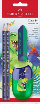 Олівець графітовий Faber-Castell 111519 DINOSAUR BLUE HВ 2шт+гумка+чинка /111519/
