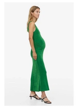 Платье для беременных длинное летнее женское H&M 271198043 2XL Зеленое (2727000127992)