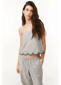 Топ жіночий H&M 271277598 S Білий/Смужка (2727000135423)