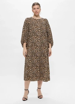 Платье миди осеннее женское H&M 270927999 S Леопардовое (2727000128425)