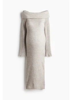 Платье для беременных миди осеннее женское H&M 271241146 S Бежевое (2727000119638)