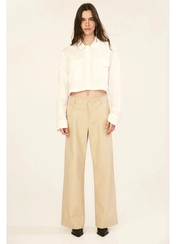 Брюки женские H&M 271237320 36 Бежевые (2727000099725)