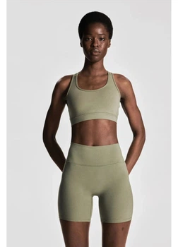 Спортивний топ для фітнесу жіночий H&M 271294038_khaki S Хакі (2727000121020)