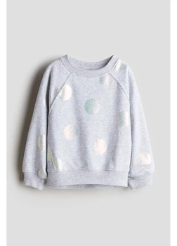 Дитячий світшот для дівчинки H&M 271216937 110 см Сірий (2727000125806)