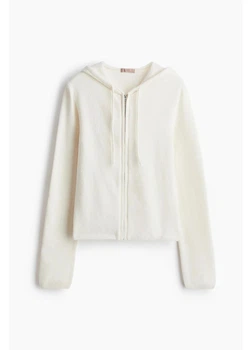 Толстовка на молнии с капюшоном женская H&M 271261120 XL Кремовое (2727000122263)