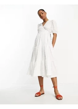Платье миди летнее женское Monki 271246620 S Белое (2727000117252)