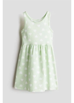 Детский летний сарафан для девочки H&M 271157735_lightgreen 110 см Салатовый/Белый (2727000129712)